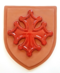 Blason croix occitane rouge