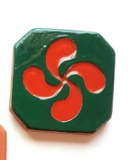 Magnet Croix Basque émaillé rouge et vert