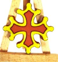 croix occitane magnet diamètre 5 émaillée jaune