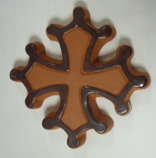 croix occitane avec boules pleine diamètre 14.5 émaillée